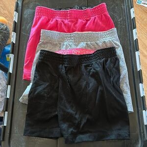 Wonder Nation 3 Pairs of Elastic Waist Girls Shorts Black, Pink, Gray Size 4/5